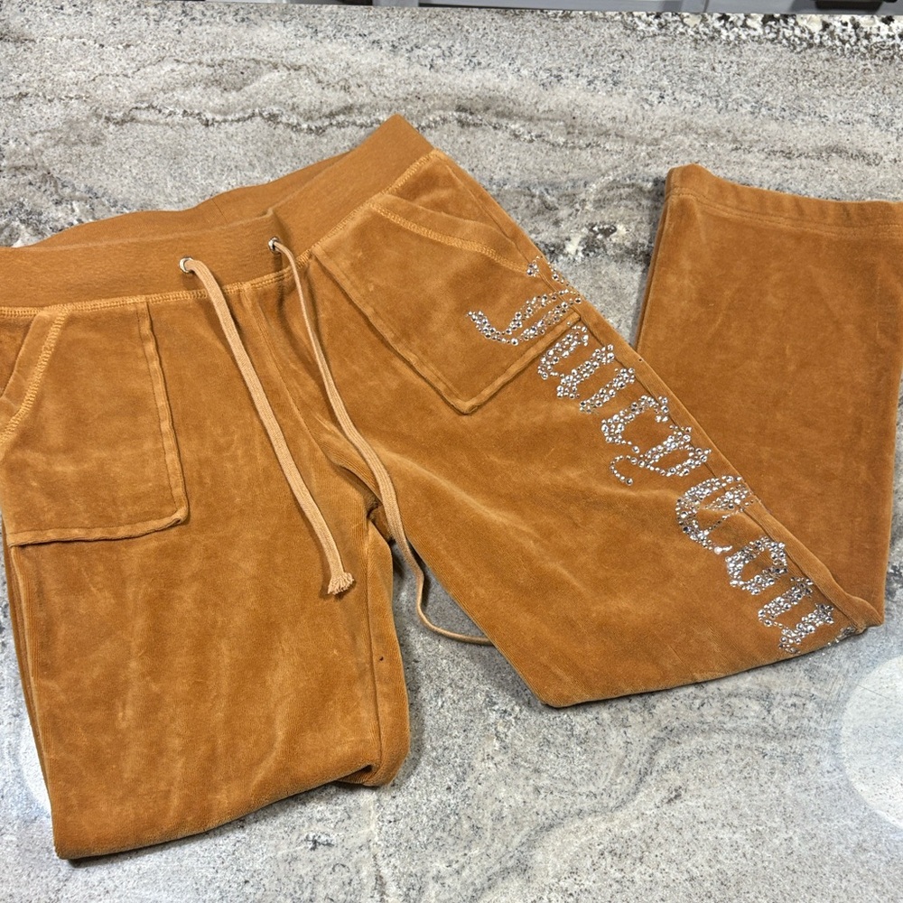 Juicy Couture Tan Velour girl pants